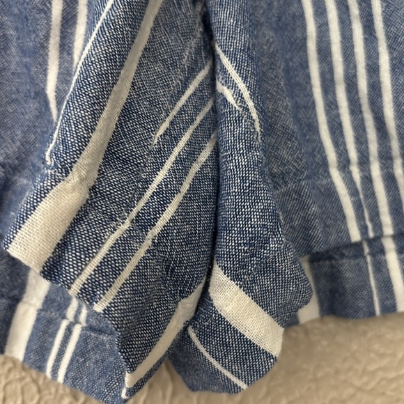 Women’s Nautica Striped Blue White Linen Blend Shorts, Large, Summer - Picture 3 of 6
